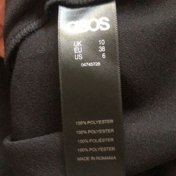 ASOS Black Midi Dress With Belt Sz 38 EU/ 6 - Picture 6 of 7